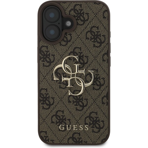 Guess-PU-4G-Metal-Logo-kryt-pro-iPhone-16-hnedy