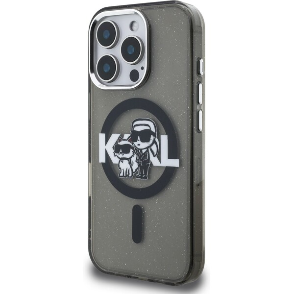 Karl-Lagerfeld-IML-Glitter-Karl-and-Choupette-Sketch-MagSafe-kryt-iPhone-16-Pro-Max-cerny