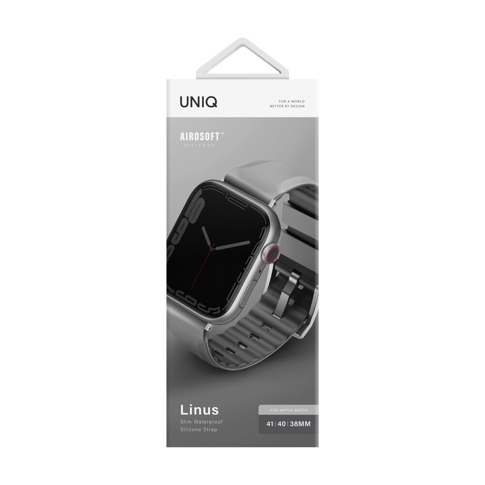 UNIQ-Linus-AiroSoft-silikonovy-reminek-Apple-Watch-42-41-40-38mm-sedy
