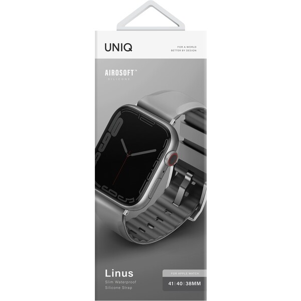 UNIQ-Linus-AiroSoft-silikonovy-reminek-Apple-Watch-42-41-40-38mm-sedy