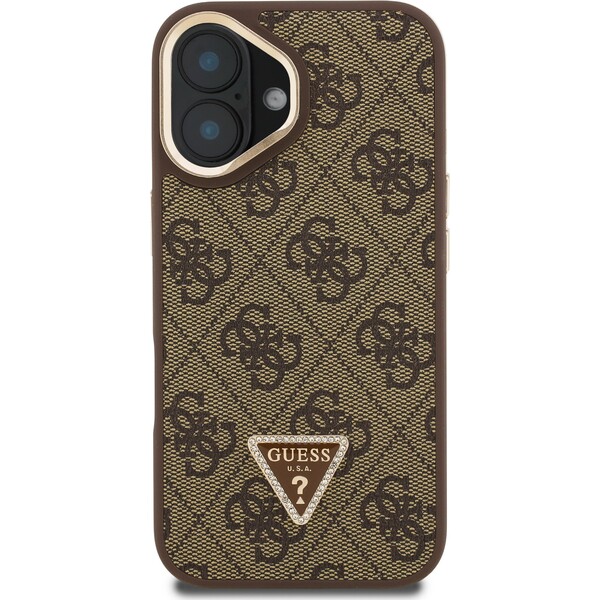 Guess-PU-4G-Strass-Triangle-Logo-Stand-Camera-Frame-MagSafe-kryt-iPhone-16-hnedy