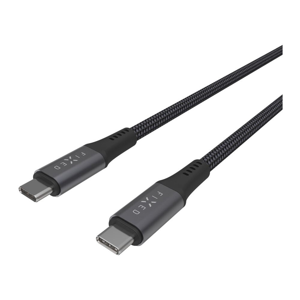 FIXED-Multimedia-Cabel-USB-C-napajeci-a-datovy-kabel-4K-60z-20Gbps-240W-2m-sedy