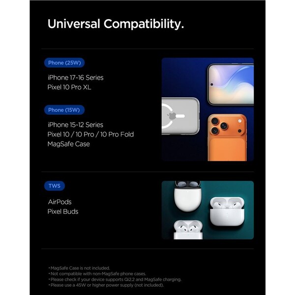 Spigen-Essential-MagSafe-2in1-C-Qi2-MagSafe-nabijecka-25W-cerna