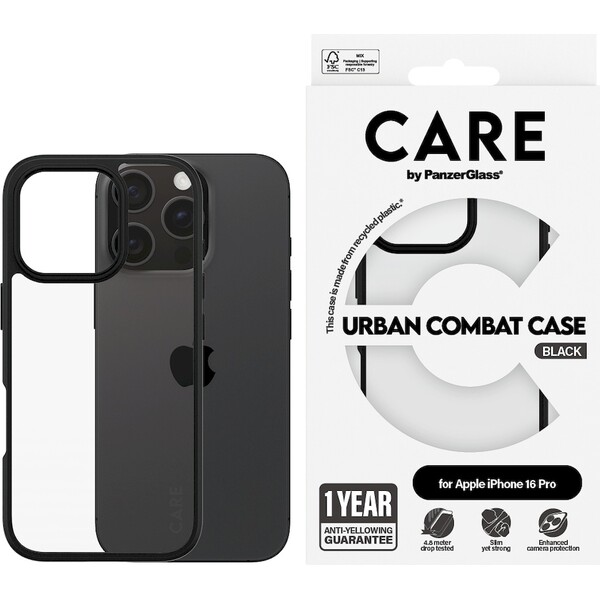 PanzerGlass-CARE-kryt-Apple-iPhone-16-Pro-Urban-Combat-cerny