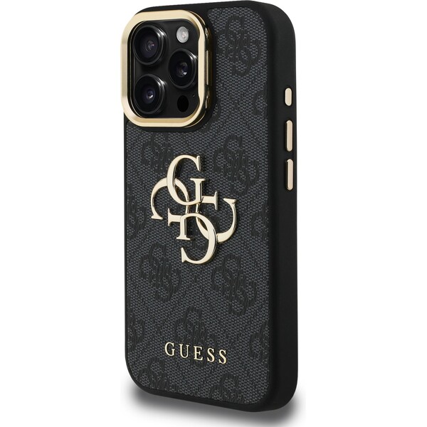 Guess-PU-4G-Metal-Logo-Stand-Camera-Frame-kryt-iPhone-15-Pro-Max-cerny