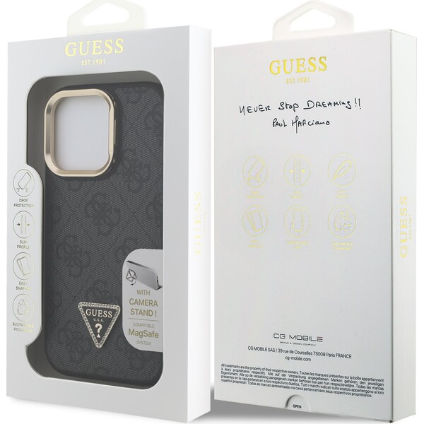 Guess-PU-4G-Strass-Triangle-Logo-Stand-Camera-Frame-MagSafe-kryt-iPhone-15-Pro-Max-cerny