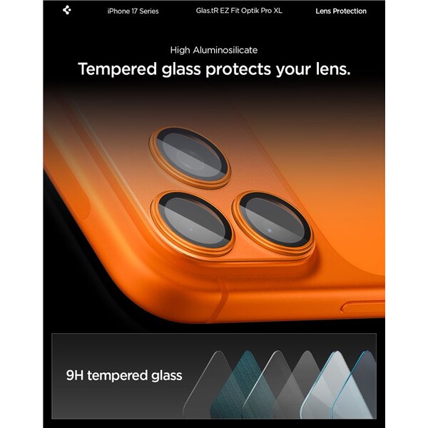 Spigen-Glass-tR-EZ-Fit-Optik-Pro-XL-sklo-na-fotoaparat-iPhone-17-Pro-oranzove