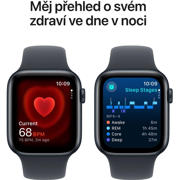 Apple Watch SE (2024) 44mm Temně inkoustový hliník s inkoustovým