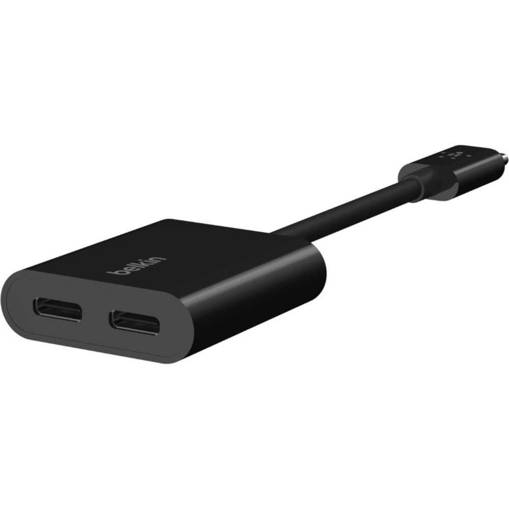 Belkin-CONNECT-USB-C-audio-napajeci-adapter-cerny