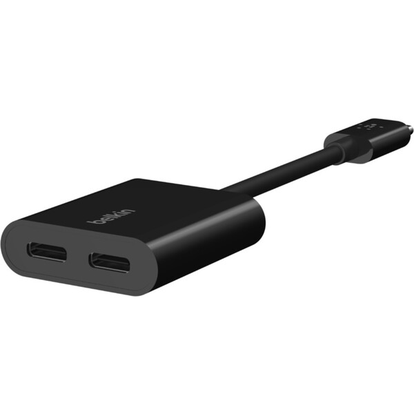 Belkin-CONNECT-USB-C-audio-napajeci-adapter-cerny