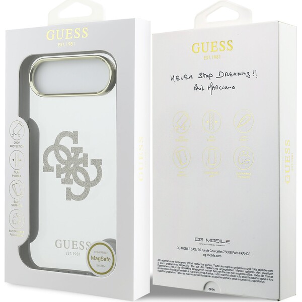 Guess-PC-TPU-Mirror-4G-Glitter-Logo-MagSafe-kryt-iPhone-Air-zlaty