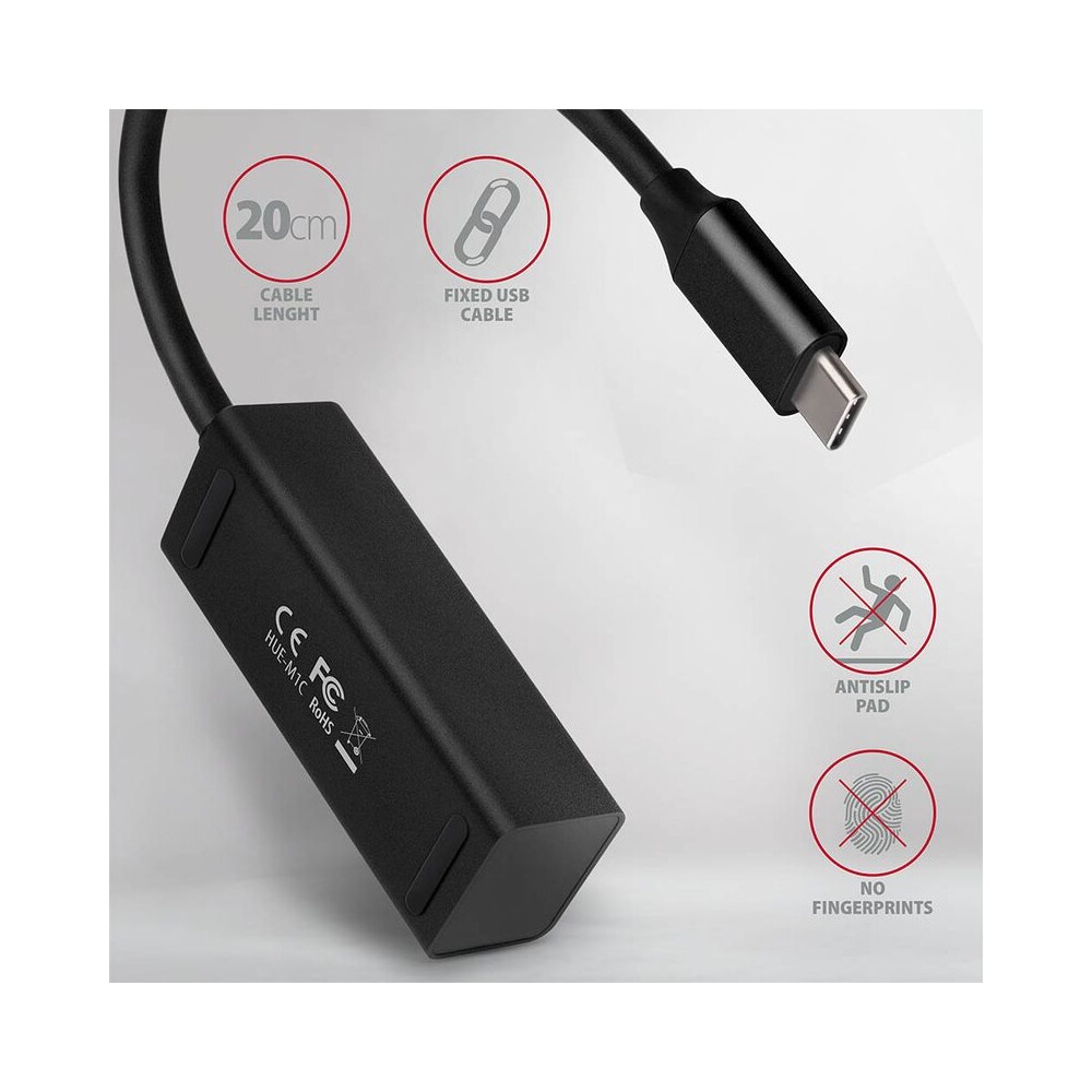 AXAGON-HUEM1C-4x-USB-3-2-Gen-1-MINI-hub-kovovy-kabel-USBC-20cm