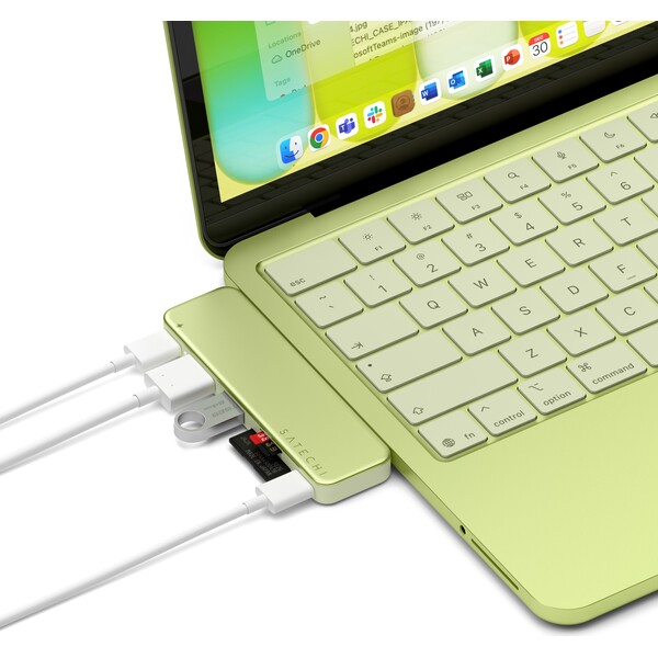 Satechi-USB-C-Snap-Hub-MacBook-Neo-citrusove-zluty