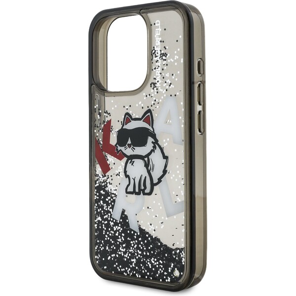 Karl-Lagerfeld-Liquid-Glitter-Scattered-Choupette-kryt-iPhone-16-Pro-Max-cerny