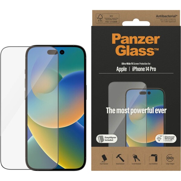 PanzerGlass-Ultra-Wide-Fit-sklo-iPhone-14-Pro-s-instalacnim-rameckem