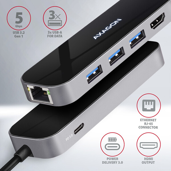 AXAGON-USB-hub-3x-USB-A-HDMI-RJ-45-kabel-USB-C