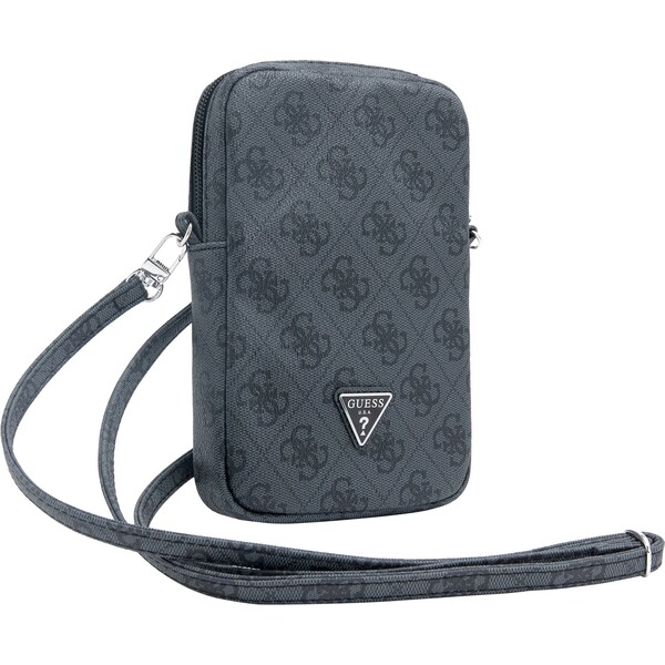 Guess-PU-4G-Triangle-Logo-Wallet-Phone-Bag-Zipper-cerny