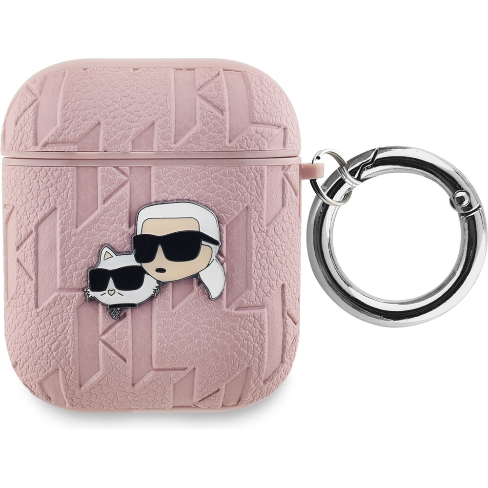 Karl-Lagerfeld-PU-Embossed-Karl-and-Choupette-Heads-pouzdro-AirPods-1-2-ruzove