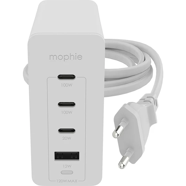 Mophie síťový adaptér GaN USBC/PD/HUB 120W bílá iWant.cz