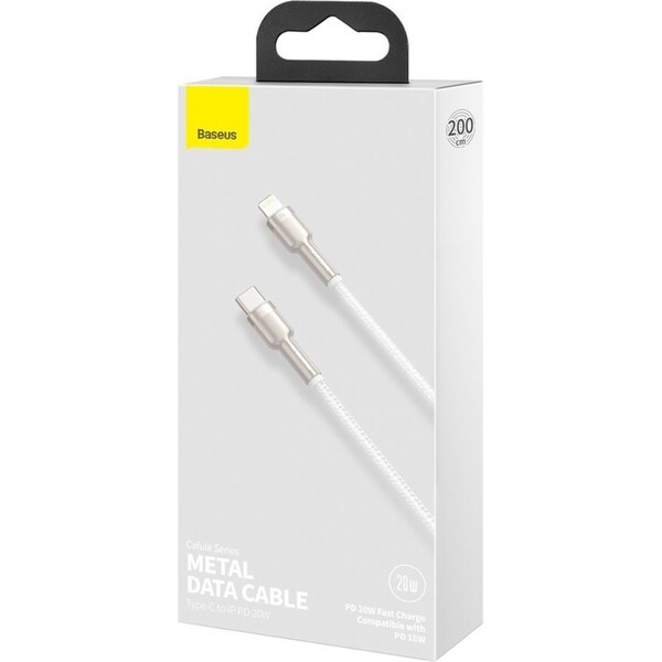Baseus-Cafule-USB-C-Lightning-napajeci-kabel-20W-2m-bily
