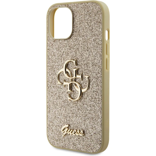 Guess PU Fixed Glitter 4G Metal Logo kryt iPhone 15 zlatý - Pouzdra - Obrázek 5RX4000701