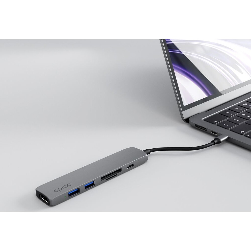 Epico-6v1-hlinikovy-hub-8K-s-USB-C-hvezdne-vesmirne-sedy