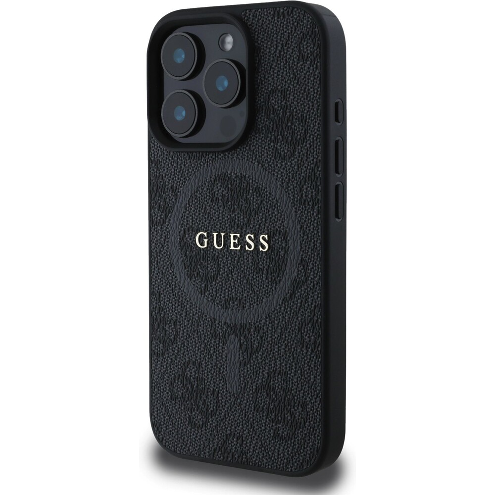 Guess-PU-Leather-4G-Colored-Ring-MagSafe-kryt-iPhone-16-Pro-Max-cerny