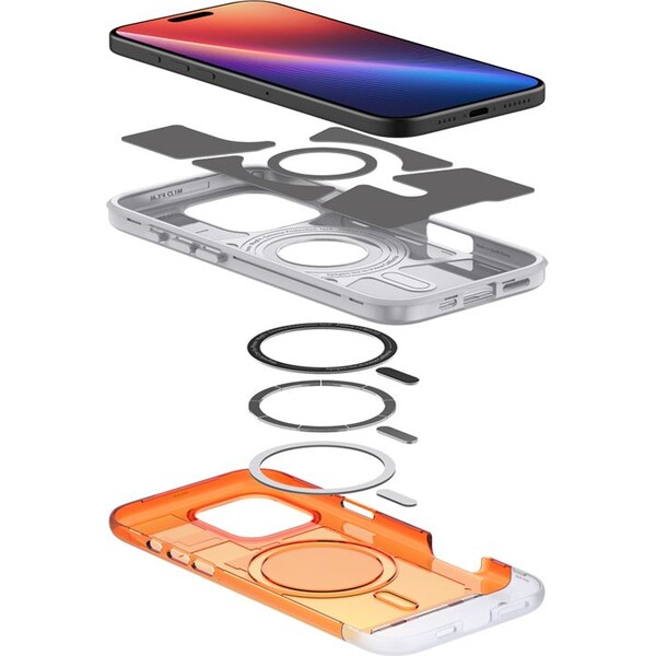 Spigen-Classic-C1-MagSafe-kryt-iPhone-16-Pro-tangerine