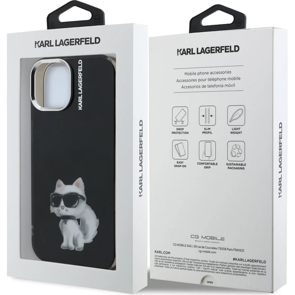 Karl-Lagerfeld-IML-Aquarelle-Choupette-kryt-iPhone-15-cerny