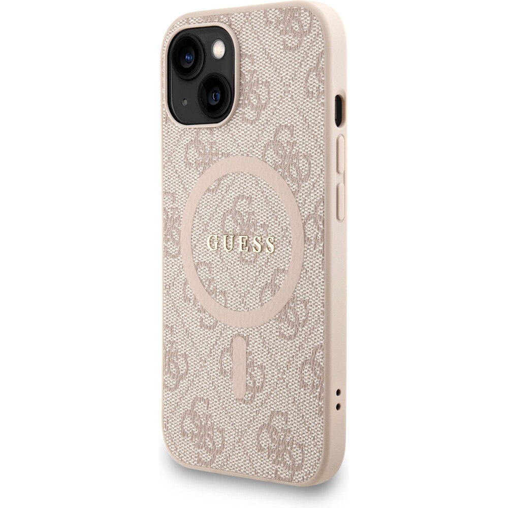 Guess-PU-Leather-4G-Colored-Ring-Strap-MagSafe-kryt-iPhone-13-ruzovy
