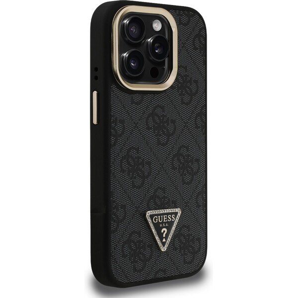 Guess-PU-4G-Strass-Triangle-Logo-Stand-Camera-Frame-MagSafe-kryt-iPhone-15-Pro-Max-cerny