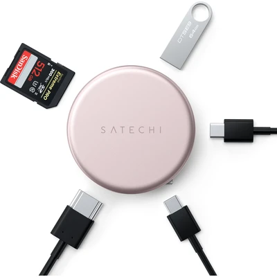 Satechi OntheGo 5-in-1 Multiport Adapter (MacBook Neo) ruměný