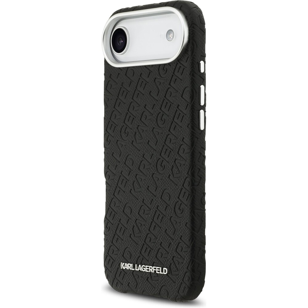 Karl-Lagerfeld-Grained-PU-Repeated-Logo-MagSafe-kryt-iPhone-Air-cerny