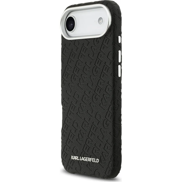 Karl-Lagerfeld-Grained-PU-Repeated-Logo-MagSafe-kryt-iPhone-Air-cerny