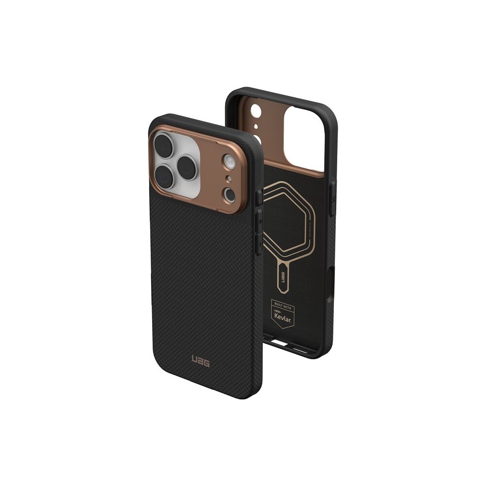 UAG-Fibr-Armr-MagSafe-kryt-iPhone-17-Pro-Max-kevlar-cerny-bronzovy