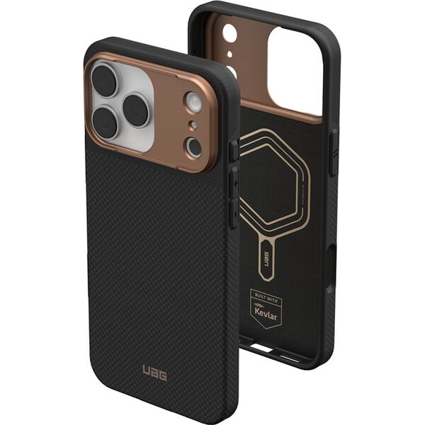 UAG-Fibr-Armr-MagSafe-kryt-iPhone-17-Pro-Max-kevlar-cerny-bronzovy