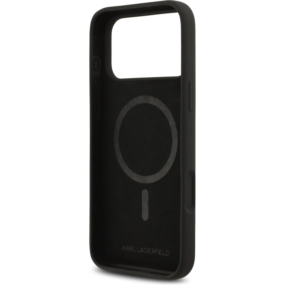 Karl-Lagerfeld-Liquid-Silicone-Double-Heads-MagSafe-kryt-iPhone-17-Pro-Max-cerny