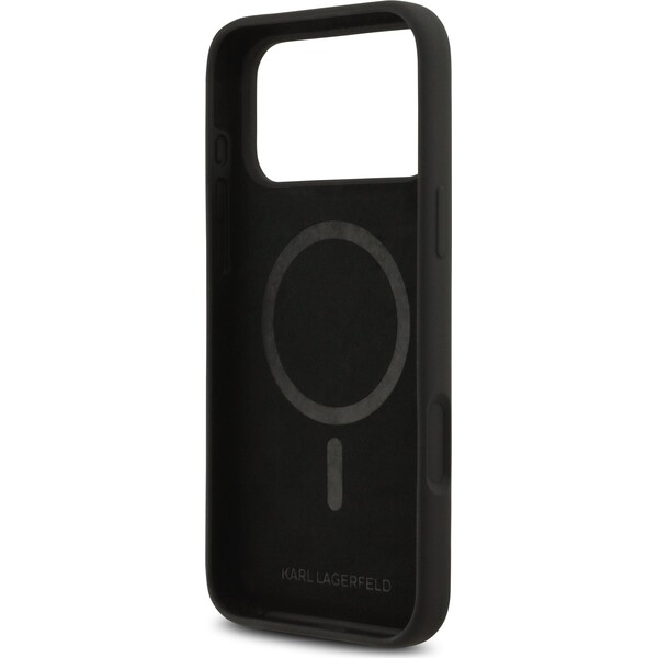 Karl-Lagerfeld-Liquid-Silicone-Double-Heads-MagSafe-kryt-iPhone-17-Pro-Max-cerny