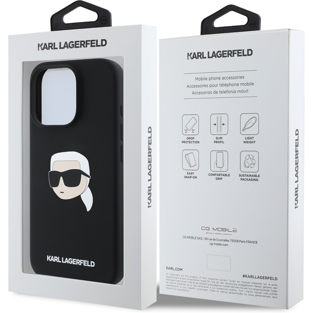 Karl-Lagerfeld-Liquid-Silicone-Karl-Head-MagSafe-kryt-iPhone-16-Pro-cerny