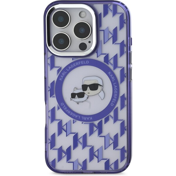 Karl-Lagerfeld-IML-Monogram-K-CH-Heads-MagSafe-kryt-pro-iPhone-16-Pro-Max-fialovy