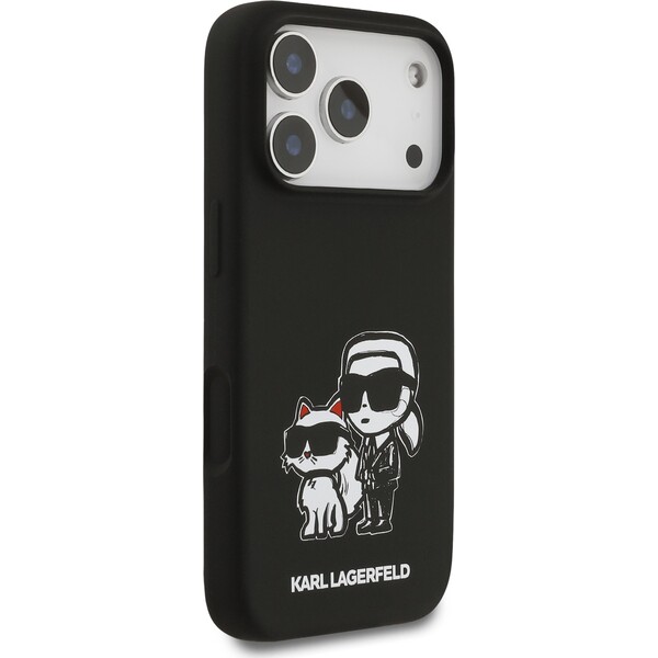 Karl-Lagerfeld-Liquid-Silicone-K-CH-Sketch-MagSafe-kryt-iPhone-17-Pro-cerny