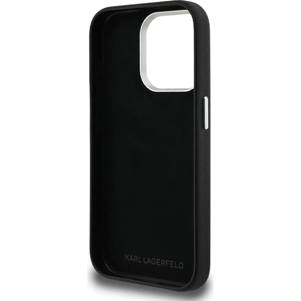 Karl-Lagerfeld-Grained-PU-K-CH-Heads-kryt-iPhone-15-Pro-cerny