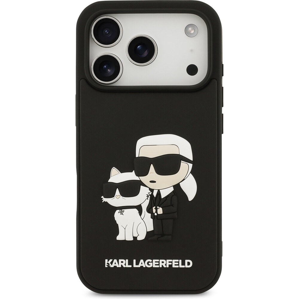 Karl-Lagerfeld-3D-Rubber-Karl-and-Choupette-kryt-iPhone-17-Pro-cerny