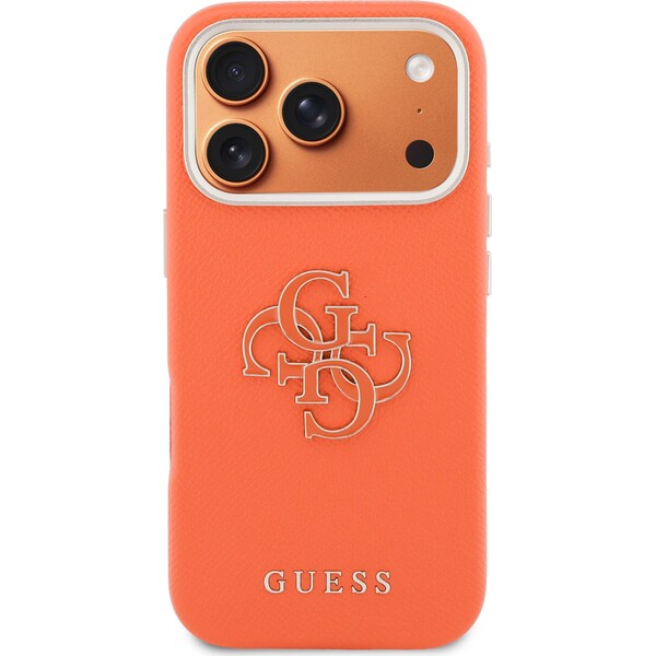 Guess-PU-Resin-Logo-kryt-iPhone-17-Pro-oranzovy