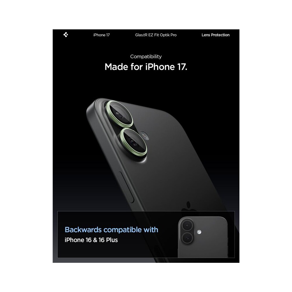 Spigen-Glass-tR-EZ-Fit-Optik-Pro-skla-iPhone-17-green-2-ks-
