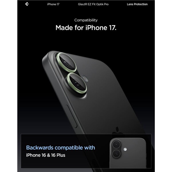 Spigen-Glass-tR-EZ-Fit-Optik-Pro-skla-iPhone-17-green-2-ks-