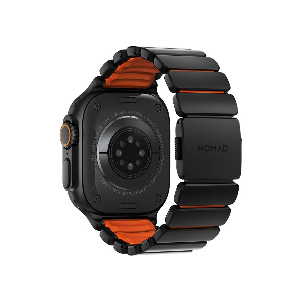 Nomad-Stratos-Band-FKM-reminek-Apple-Watch-45-46-49mm-Black-Titanium-Ultra-Orange
