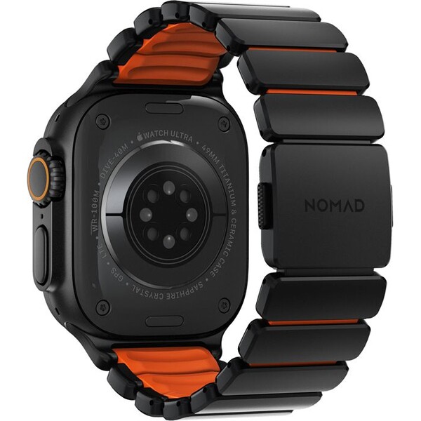 Nomad-Stratos-Band-FKM-reminek-Apple-Watch-45-46-49mm-Black-Titanium-Ultra-Orange