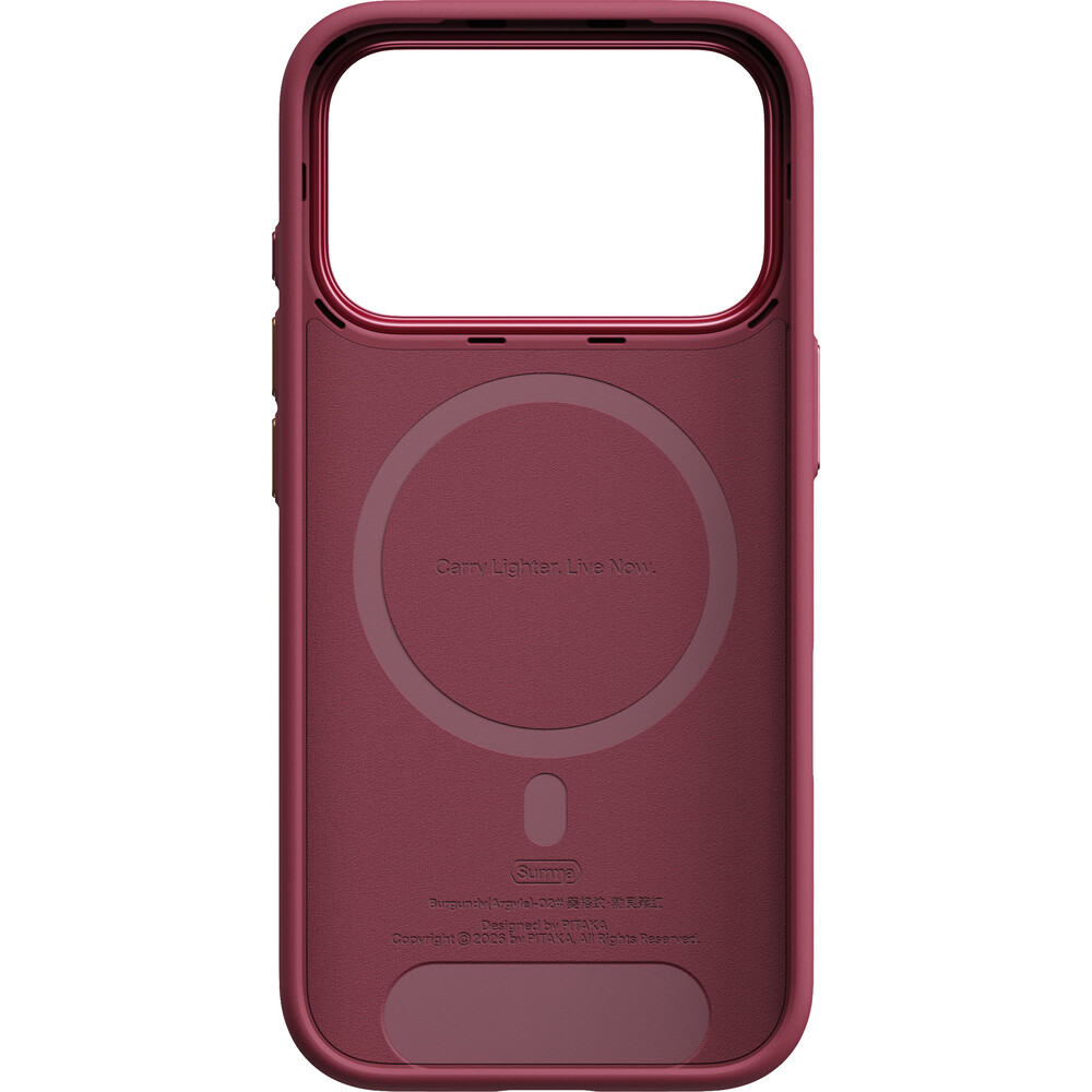 Pitaka-Summa-Case-Argyle-MagSafe-kryt-iPhone-18-Pro-Burgundy
