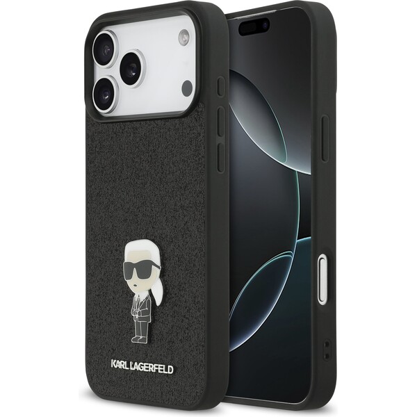 Karl-Lagerfeld-Fixed-Glitter-Metal-Ikonik-kryt-iPhone-17-Pro-Max-cerny